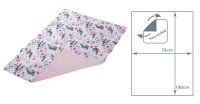 Paturica pentru copii, Nichiduta Flowers Light Pink, cu doua fete, material bumbac minky 100 , dimensiune 75 x 100 cm - 2