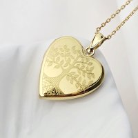 Medalion in forma de inima - Eternal Love Tree - Argint 925 cu placare de Aur Galben 18K - 1