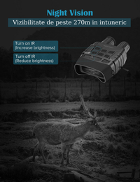 Binoclu digital pentru vanatoare, night vision 300m, inregistrare video, zoom reglabil - 1