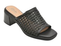 Papuci CLARKS negri, JAYLAN SLIDE, din piele ecologica - 1