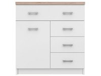 Comoda TOP MIX, 1 usa, 4 sertare, alb, 80x33x85 cm - 1