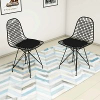 Set 2 scaune metal, Dining Homs, negru 80 x 42 x 45 cm - 1
