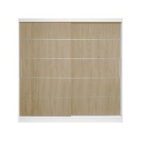 Dulap CORFU 03, usi glisante, corp alb + usi somona, 200x60x200 cm - 1