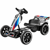 Go-Kart Electric pentru Copii 3-7 Ani, 70W 12V 4.5Ah, cu Roti Moi si Telecomanda, Culoare Gri - 1