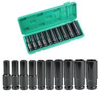 Set trusa tubulare impact Otel 10 piese 1/2 inch de la 8 la 24mm Negru - 1