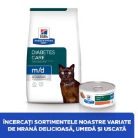HILL'S Prescription Diet m/d Diabetes Care, Pui, dietă veterinară pisici, hrană uscată, afecțiuni metabolice (diabet) HILL'S Prescription Diet m/d Diabetes Care, Pui, dietă veterinară pisici, hrană uscată, metabolism (diabet), 3kg - 4