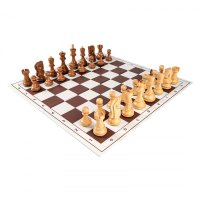 Set sah cu piese de lemn Staunton 5 Zagreb si tabla PVC 47mm - 1