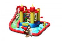 Saltea gonflabila Splash Funland cu tobogan, tun cu apa, spatiu de catarat, loc de joaca cu bile si darts - 1