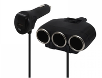 Priza auto 12V/24V Olesson 1634 cu 4 intrari 120W negru - 1