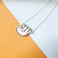 Lantisor cu pandantiv omulet lenes Sloth din argint 925 - 1
