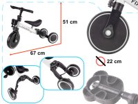Tricicleta pentru copii Ikonka Trike Fix White cu pedale, 3 in 1, ghidon si sa reglabile, cadru din otel, roti din spuma pentru copii cu varsta cuprinsa intre 1,5 si 4 ani si 30kg - 3