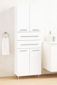 Dulap baie seria 008, front MDF, 4 usi, 2 sertare, alb 60x31.6x180 cm - 1