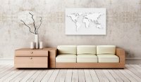 Tablou din plută - Monochromatic World [Cork Map] 90x60 cm - 2