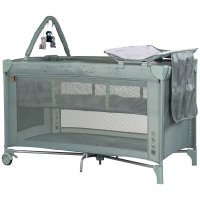 Patut pentru copii Chipolino Luna Matcha pliabil, cu saltea de infasat - 3