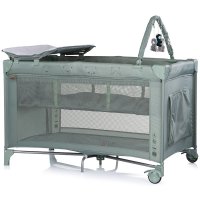 Patut pentru copii Chipolino Luna Matcha pliabil, cu saltea de infasat - 1