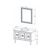 Set mobilier baie Arma 3 piese alb 120 cm - Stil rustic si modern - 2