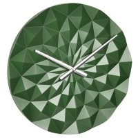 Ceas geometric de precizie analog de perete creat de designer model Diamond verde metalic - 2