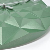 Ceas geometric de precizie analog de perete creat de designer model Diamond verde metalic - 1