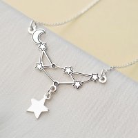 Lantisor IMPREUNA - Pandantiv cu stelute si semiluna - Argint 925 - 1