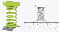 Balansoar pe arc pentru copii Elefant HDPE cu prindere pe beton KBT - 1