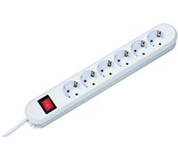 Prelungitor Bachmann cu 6 prize, impamantare si protectie pentru copii, 3 metri, alb - 1