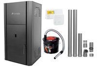Pachet Centrala peleti Fornello Primo Pellet Black 30 kw, complet echipata cu pompa, vas expansiune, automatizare, culoare negru, kit evacuare 2.5 ml, Termostat Salus 091FLRFV2, Aspirator Cenusa - 1