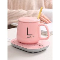 Set cadou cu cana ceramica de 400 ml si incalzitor pentru bauturi, 55 C, 220 V - 1