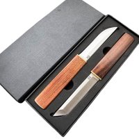 Set doua cutite japoneze fixed blade, maner lemn, 24 cm, camping, vanatoare - 6