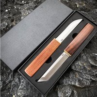 Set doua cutite japoneze fixed blade, maner lemn, 24 cm, camping, vanatoare - 8
