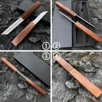 Set doua cutite japoneze fixed blade, maner lemn, 24 cm, camping, vanatoare - 9
