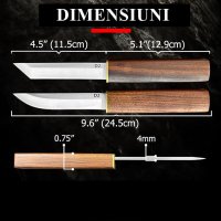 Set doua cutite japoneze fixed blade, maner lemn, 24 cm, camping, vanatoare - 4