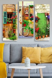 Set de Tablouri Canvas MDF0088 - 3 Piese Multicolore 70x50 cm - 1