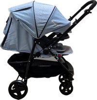 Carucior pentru copii Baby Care Pro SK10 Turquoise cu Maner reversibil, Spatar reglabil in 3 trepte, Frana picior, Pliabil - 1