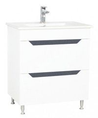 Set Baza front MDF si Lavoar, seria 056, 70 cm, alb antracit - 1