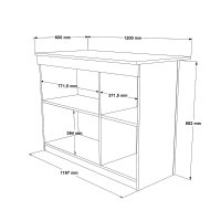Masa de bucatarie Hanah Home din pal melaminat stejar, dimensiuni 120x88.2x60 cm - 7