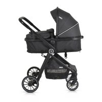 Carucior transformabil 2in1 Moni Rio Black pana la 22 kg,Cadru din aluminiu,Spatar reglabil,Scaun reversibil,Roti din spuma EVA pivotante cu amortizor si rulment,Baldachin,cu Husa picioare,Geanta,Plasa insecte,Suport pahar - 3