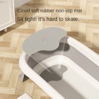 Set Cadita pliabila pentru copii, Little Mom Royal Grey, termometru incorporat si suport anatomic cu tetiera inclus, dimensiune 24 x 92 x 51 cm - 5