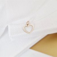 Chic Bijoux Choker din aur galben 14K cu inima decupata si snur transparent din silicon - 1