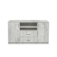 Comoda LUXOR, 2 usi, 2 sertare, pin antichizat, 140x40x80 cm - 1