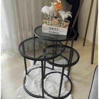 Set masuta de cafea sticla,Seria 440,Homs, 3 buc,0027 - 1