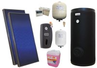 Pachet solar premium, presurizat, 2x panou plan Sunsystem PК SL FP 2.0, Boiler cu 2 serpentine Fornello SOL 200 LT 2S, controller, vas expansiune solar, vas expansiune sanitar, grup pompare Fornello (pompa OHI), aerisitor 1/2, antigel - 1