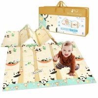 Bocioland Panda - Covoras de Joaca Pliabil, 180 x 150 cm, cu Imprimeu Dublu, Ideal pentru Interior si Exterior - 2