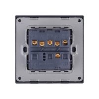 Intrerupator Triplu Cap Scara Cu Panou Din Sticla Securizata Techstar® TGS 01, 220V, 16A, 86 X 86 Mm, Gri, cu 3 Faze - 5