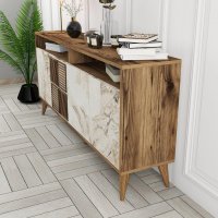 Consola Milan 160 - Walnut, Alb Marble - 3