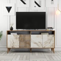 Consola Milan 160 - Walnut, Alb Marble - 5