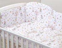 Set lenjerie din bumbac cu protectie laterala Amy pentru pat bebe 120 x 60 cm Circ roz - 5