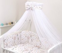 Set lenjerie din bumbac cu protectie laterala Amy pentru pat bebe 120 x 60 cm Circ roz - 3