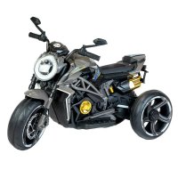 Motocicleta electrica pentru copii Baby Mix Calabre 12V cu muzica si lumini LED, Black - 1