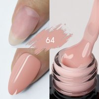 Color Rubber Base Kievskaya Nr. 64 15ml | Bază rubber color nude piersică natural - 1