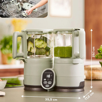 Robotul multifunctional Nutribaby Glass 4 in 1 din sticla si otel inoxidabil - Celadon Green de la Babymoov - 2